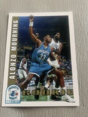 1993 Skybox Rookie Alonzo Mourning #361 Hornets Basketball Card NM